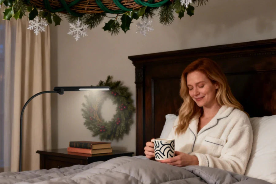 Sleep-friendly smart lighting with adjustable brightness for holiday bedroom makeover