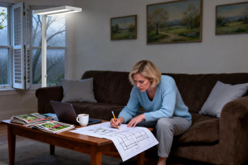 Person reading comfortably under proper indoor lighting during spring season