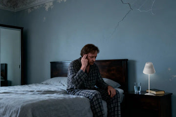 Comparison of harsh overhead lighting versus soft ambient bedroom lighting for better sleep