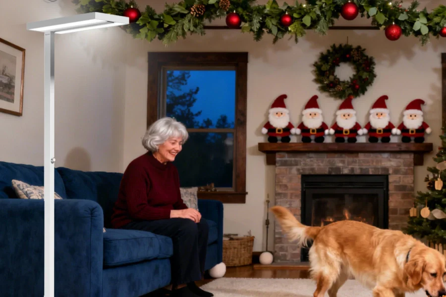 Warm flicker-free LED lighting creating comfortable holiday ambiance for cats and dogs