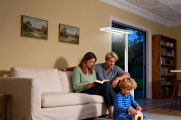Modern living room with strategic lighting highlighting furniture investments during spring refresh