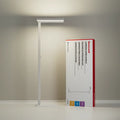 White Honeywell floor lamp with sleek minimalist design and bright eye caring LED lighting for living room and bedroom