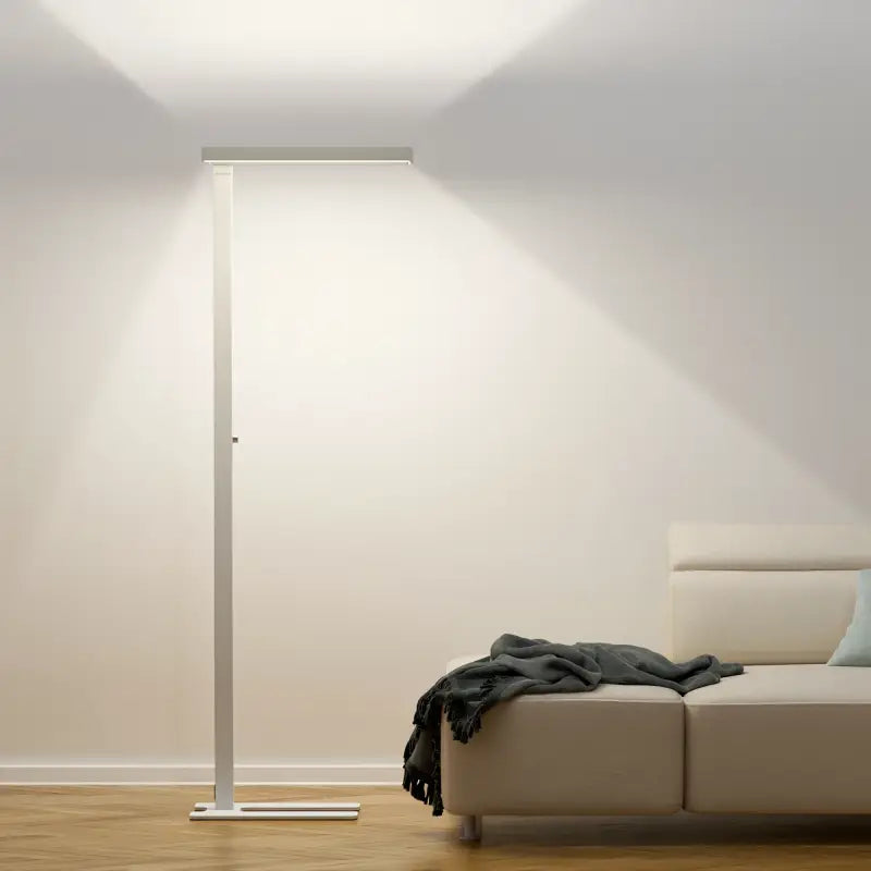 Modern white honeywell 16500 lumen bright eye caring led floor lamp with sleek rectangular panel for living room bedroom