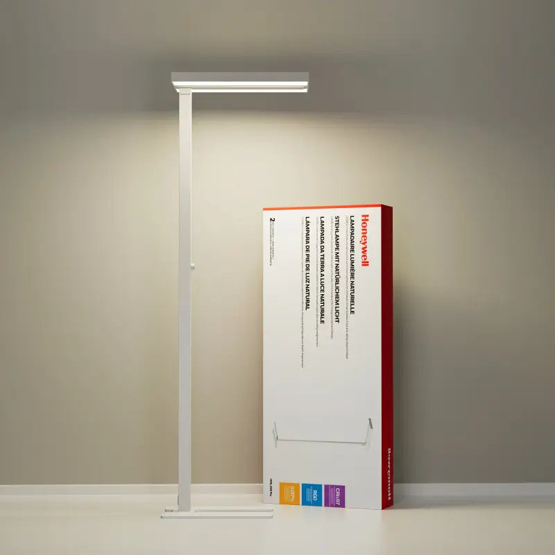 White minimalist honeywell 16500 lumen bright eye caring led floor lamp with rectangular head for living room bedroom
