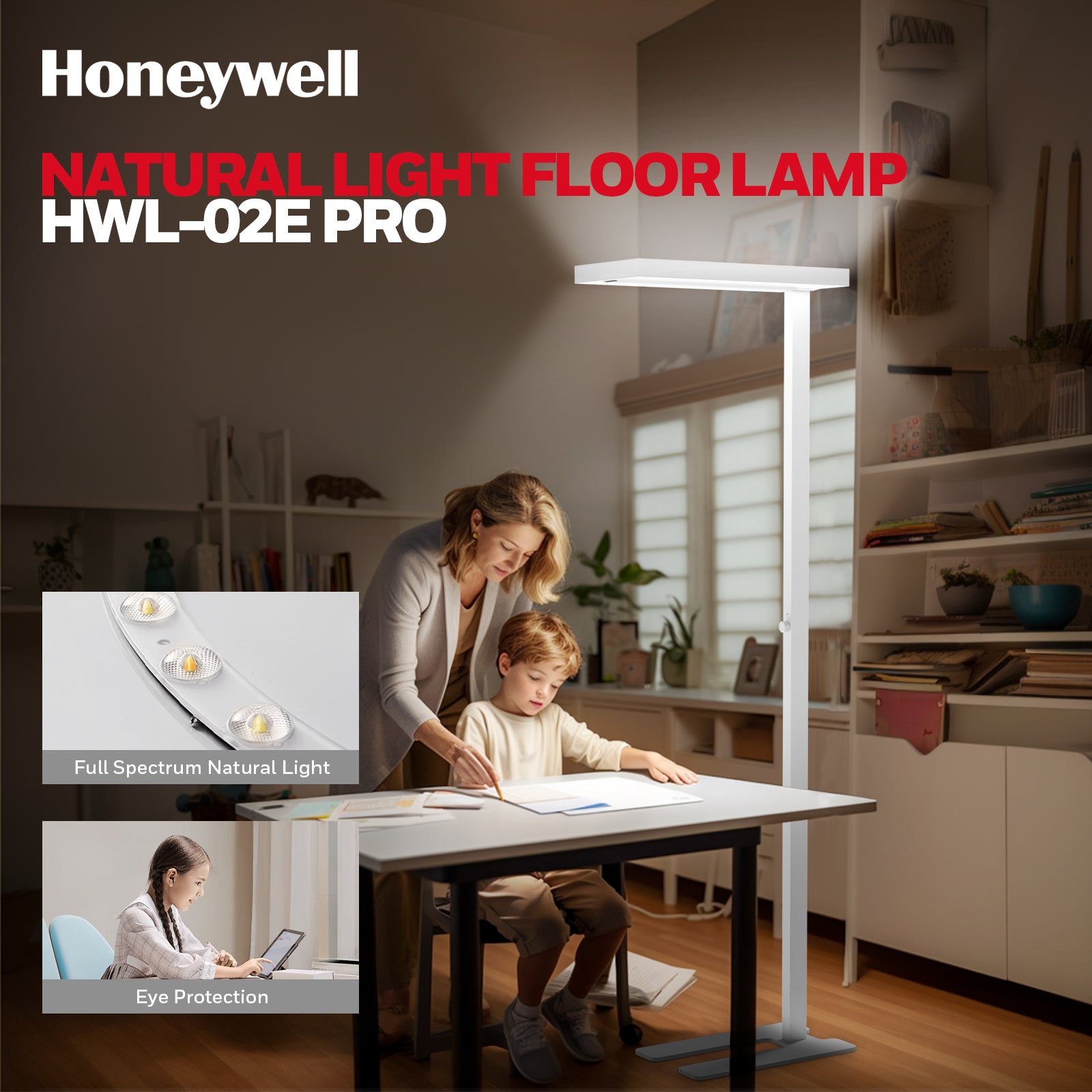 Honeywell HWL-02E Pro Lampadaire Lumière Naturelle