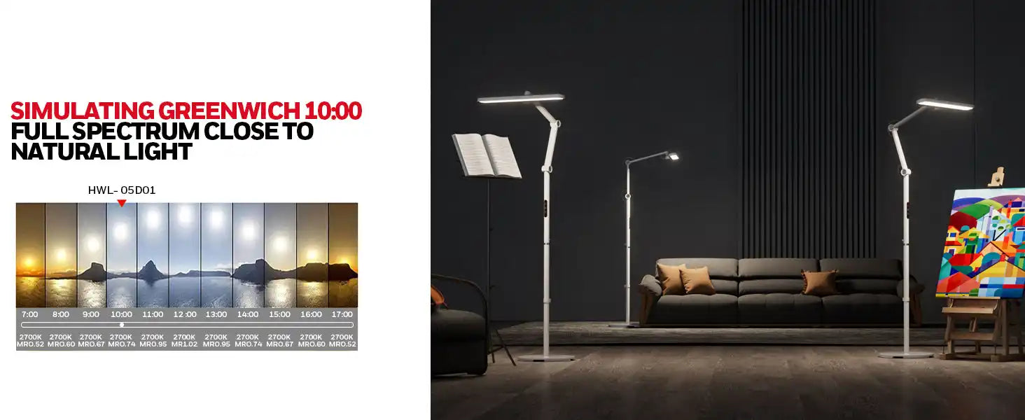 Modern floor lamp with adjustable panels and LED lighting.slider_item_nGgx4z