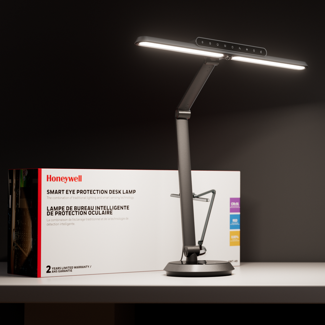 Honeywell H9 Smart Sensing Desk Lamp for Home Office Reading or Working - Honeywell Desk Lamp