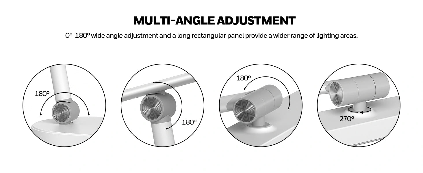 Adjustable LED desk lamp illuminating student workspace in dorm