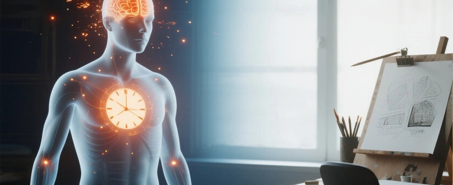 Thoughtfully designed artist inspiration corner with optimal lighting positioning