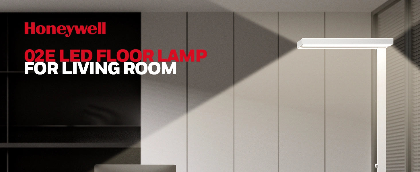 Energy efficient floor lamp providing 6000 lumens in modern living room