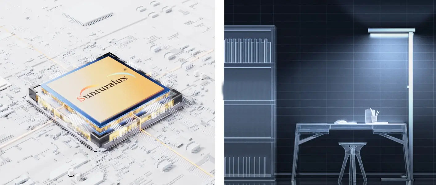Sunturalux-Technologie, die das natürliche Tageslichtspektrum für optimale Augengesundheit nachahmt