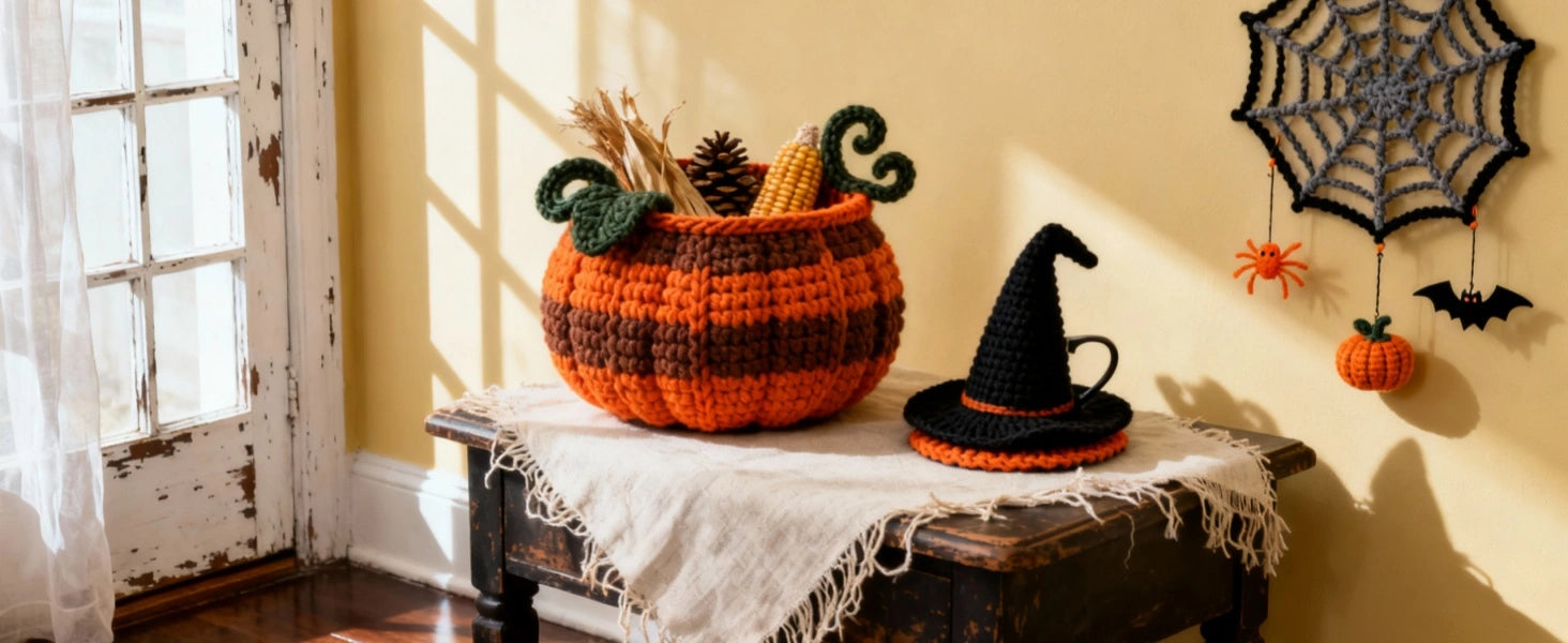 Spazio di lavoro di un venditore artigianale a ottobre con illuminazione regolabile per lavori di dettaglio