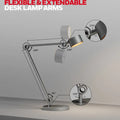Silver metallic honeywell 01a precision spotlight desk lamp arm with flexible joints for adjustable modern desk lamp use