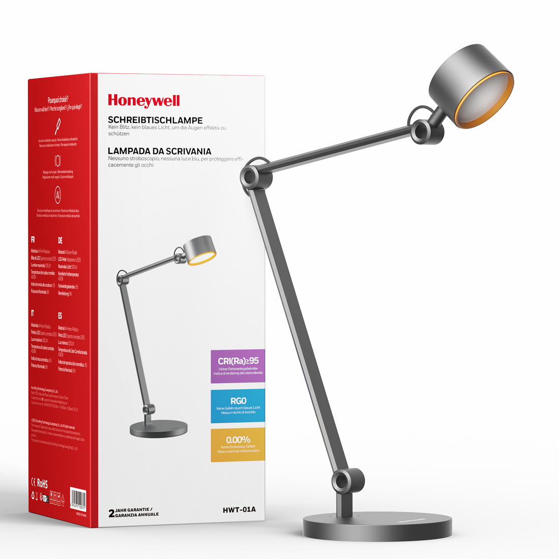 Honeywell® 01A Eye Protection Metal Modern Desk Lamp for Office/Home