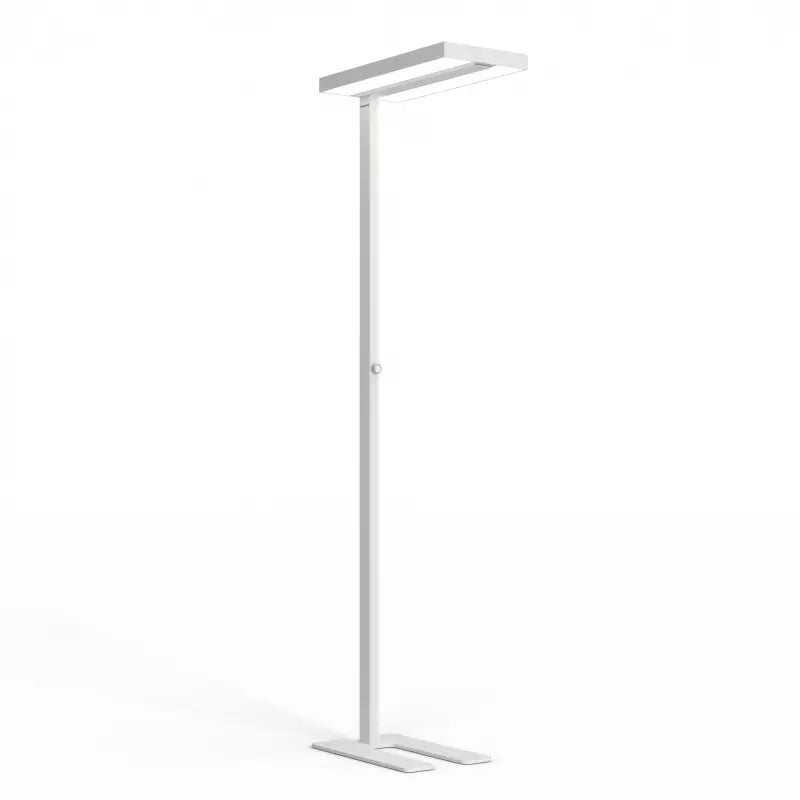 Modern white honeywell 02e 60w natural daylight floor lamp with sleek rectangular head and metal frame for living room