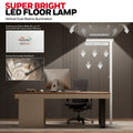 Honeywell 02E floor lamp with super bright dual-beam illumination and sleek white frame for living room use