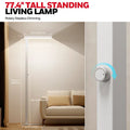 White 77.4-inch honeywell 02e floor lamp with rotary stepless dimming control for living room use