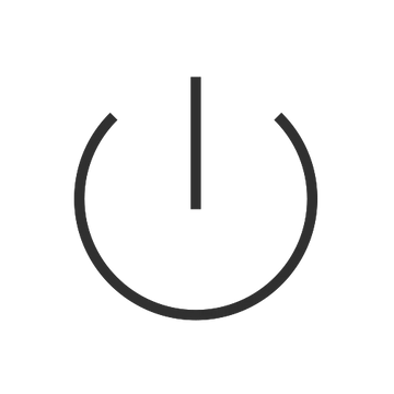 Power button symbol consisting of a circle with a vertical line at the top.