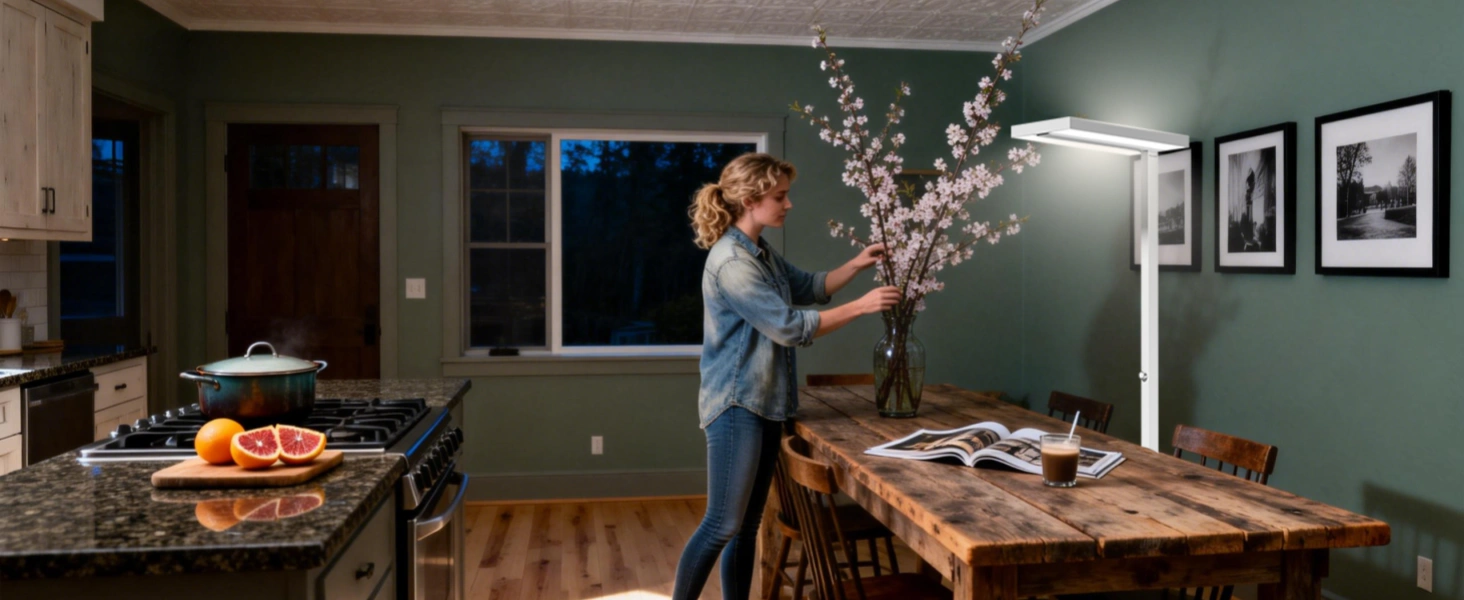 Honeywell 02E floor lamp dual-direction upward and downward light diffusion for full-room coverage