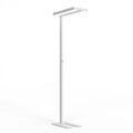 Modern white honeywell 02e floor lamp with sleek rectangular light head and minimalist metal frame for living room use