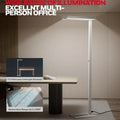 Honeywell 02e sleek silver metallic floor lamp with adjustable head for wide lighting in living room or office