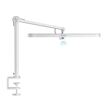 White honeywell 05b02 clip on artist daylight desk lamp with adjustable arm and clamp base for versatile lighting