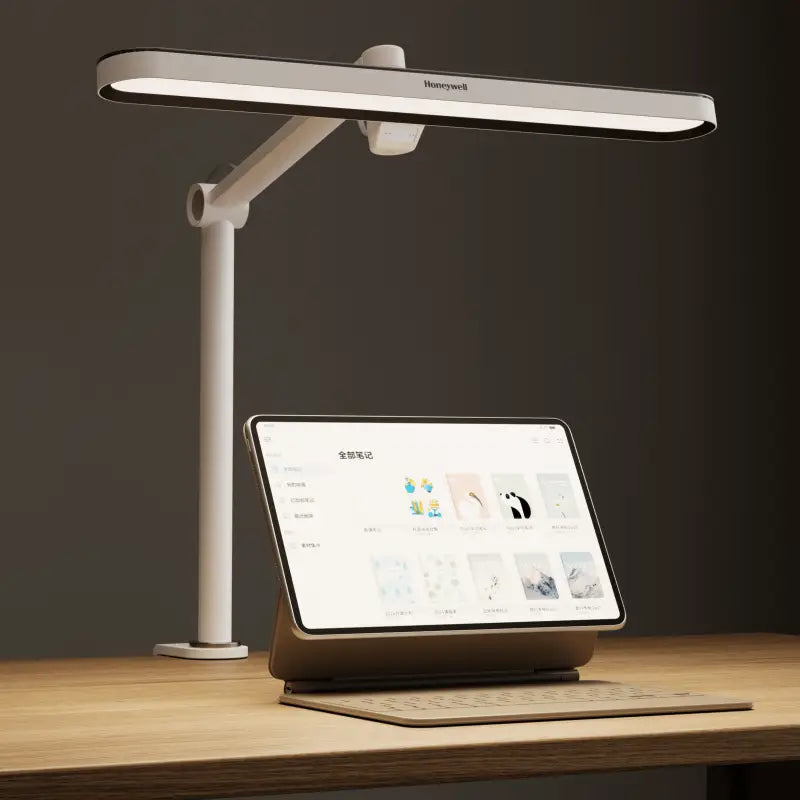 White honeywell 05b02 clip on artist daylight desk lamp with sleek modern design and adjustable arm for artists