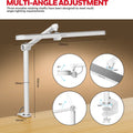 White honeywell 05b02 clip on artist daylight desk lamp with adjustable arms and sleek modern design for desk use