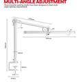 White honeywell 05b02 clip on artist daylight desk lamp with adjustable arms and clamp base for versatile lighting