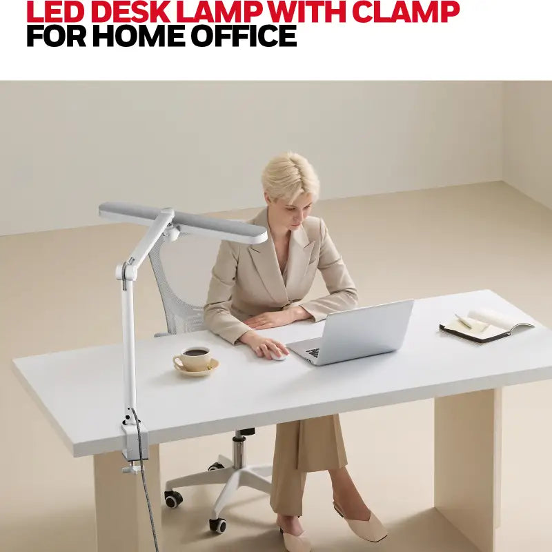 Modern white honeywell 05b02 clip led desk lamp with adjustable clamp for home office and artist use