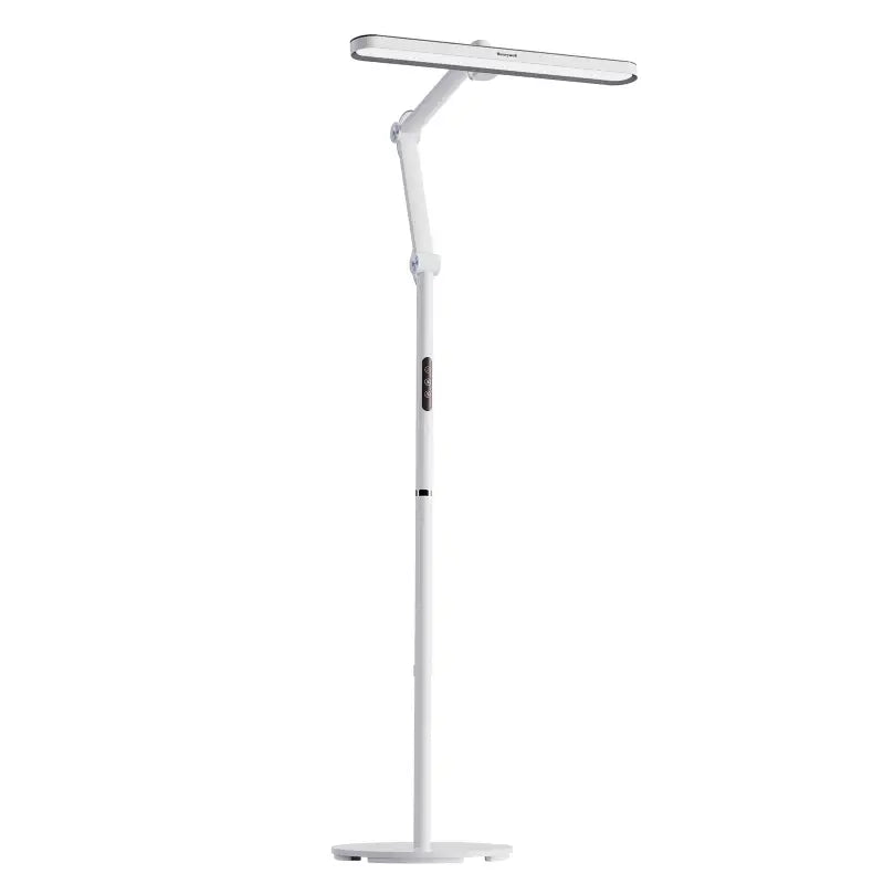 White adjustable floor lamp with sleek modern design and led panel honeywell 05d01 floor lamp for artists