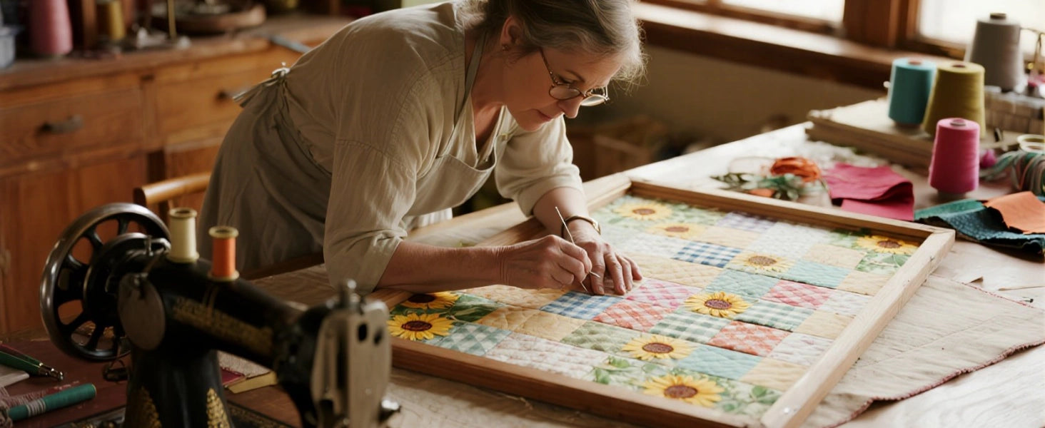 Honeywell 05D01 floor lamp with adjustable arm in modern craft room