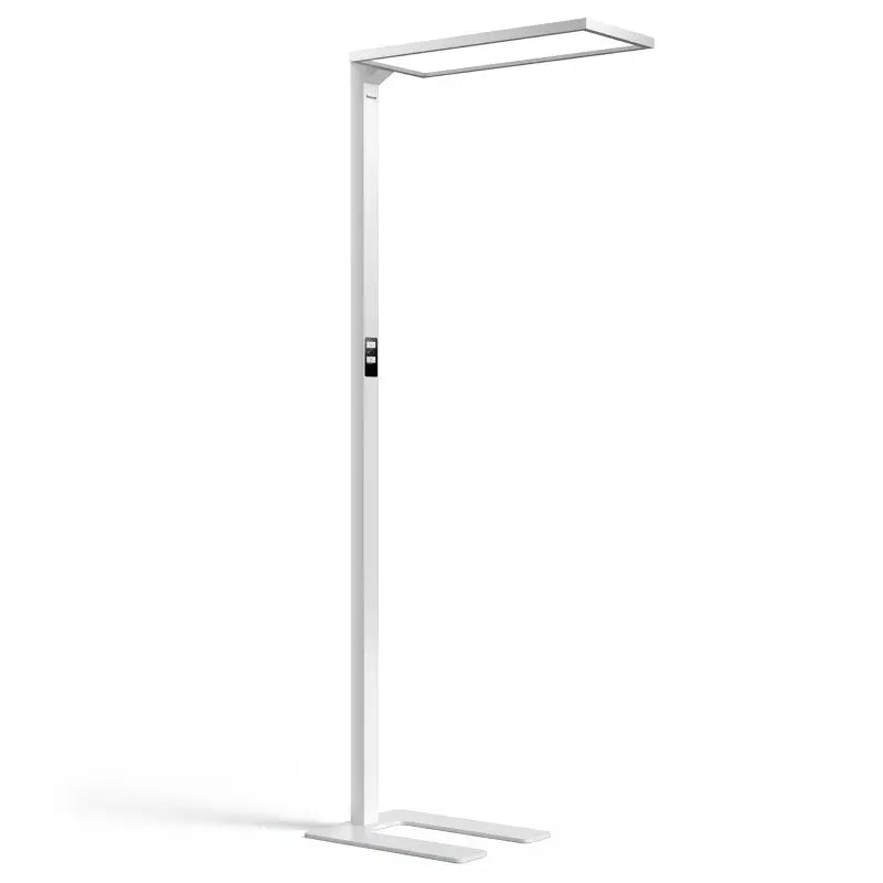 White minimalist honeywell 06E series eye caring led reading floor lamp with sleek rectangular light head and slim vertical pole