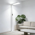 Modern white led floor lamp with sleek rectangular head minimalist design in honeywell 06e ultra natural daylight style