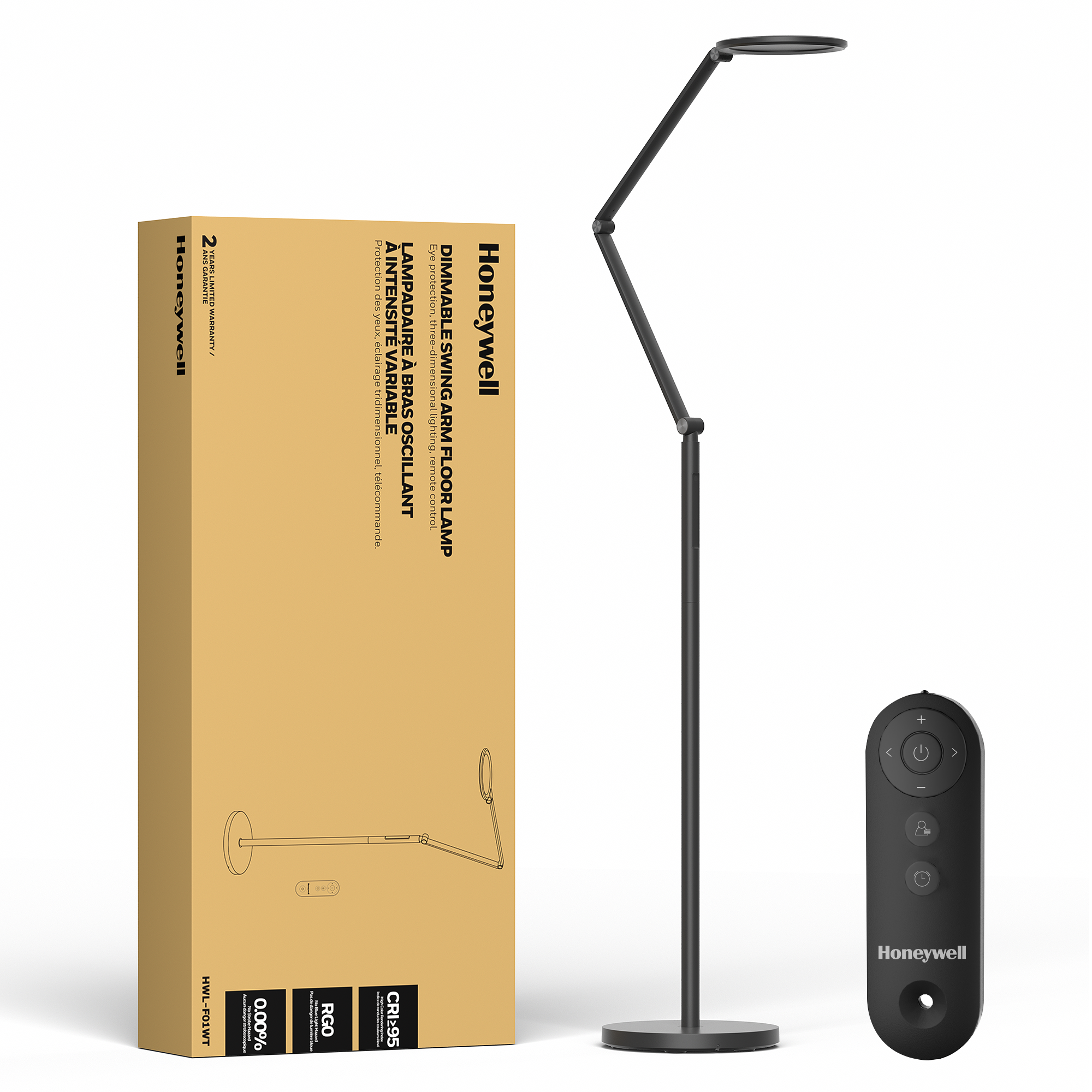 Honeywell F01 Adjustable 4 Axis Floor Lamp, Black