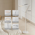 White aviation aluminum alloy honeywell F01 adjustable remote control floor lamp with circular light head and eye protection design