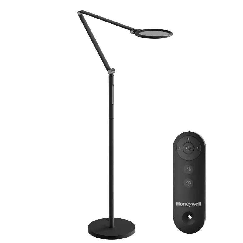 Black honeywell f01 adjustable remote control floor lamp with eye protection circular light head and axis floor lamp design