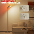 Modern silver-finished honeywell f2 torchiere tall standing floor lamp with adjustable head for 270-degree rotation and 85-degree tilt