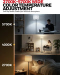 Honeywell f3 soft led retro floor lamp with cylindrical white fabric shade and adjustable color temperature 2700k to 5700k