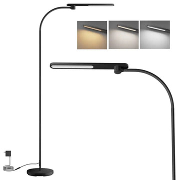 Black adjustable honeywell f4 gooseneck floor lamp with three lighting modes for modern living room floor lamps