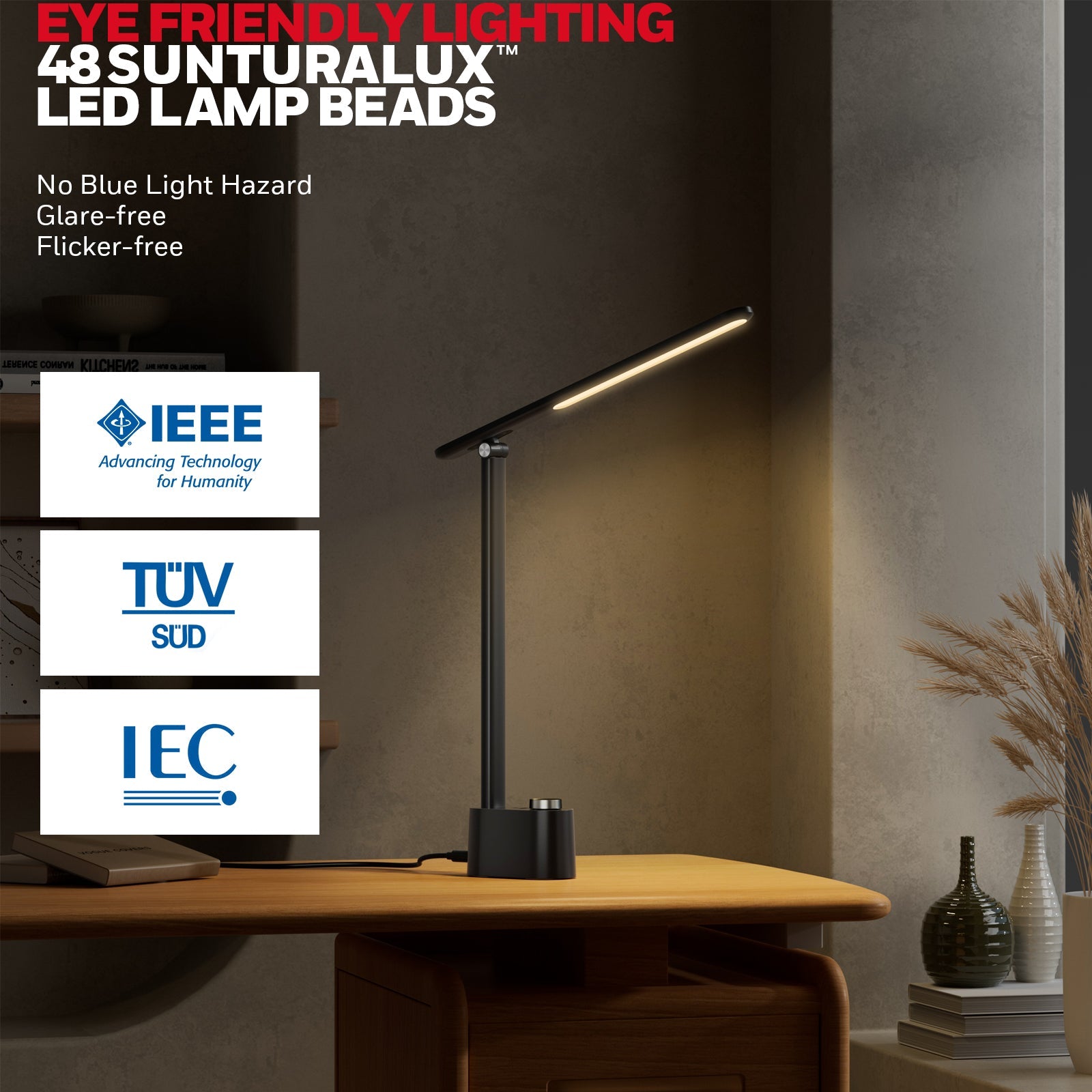 Lampada da scrivania ricaricabile Honeywell H01 per l home office Illuminazione moderna a LED