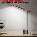 Modern gray honeywell h01 pro portable foldable desk lamp with adjustable 90-degree angle and sleek metallic finish