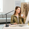 Black adjustable desk lamp with sleek minimalist design honeywell h01 pro portable foldable desk lamp