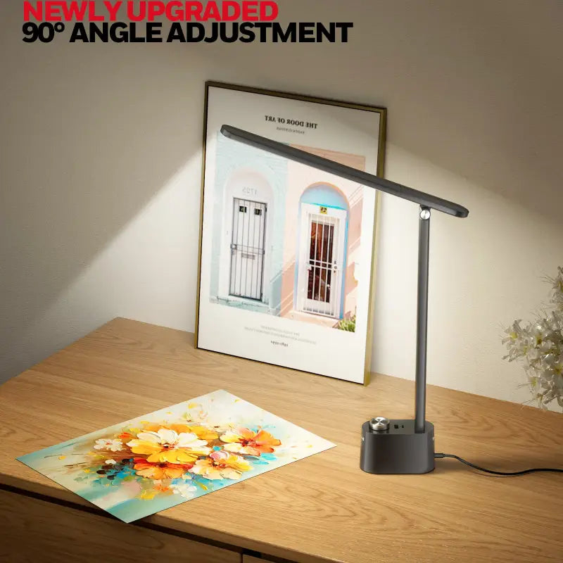 White honeywell h01 pro foldable desk lamp with adjustable arm and minimalist design for portable use