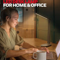 Modern silver honeywell h2 led table lamp with adjustable arm usb charging and eye protection for home or office use