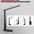 Honeywell H2 black led table lamp with adjustable foldable design eye protection and usb charging features