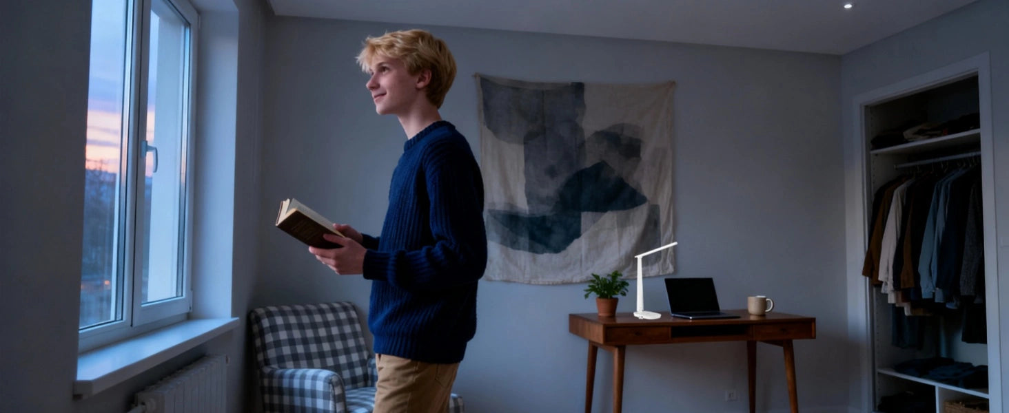 Honeywell H2 foldable smart desk lamp with adjustable brightness settings