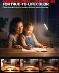 Honeywell h3 rechargeable portable clip-on reading light with stepless dimming and bright white led desk lamp panel