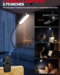 Black honeywell h3 rechargeable portable clip-on reading light with sleek gooseneck and stepless dimming led desk lamp