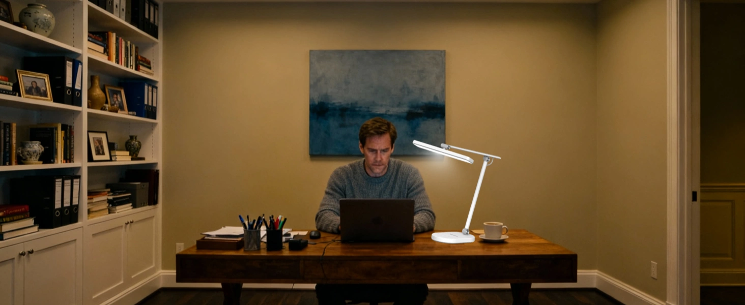 Honeywell H4 verstellbare Schreibtischlampe mit flimmerfreier Beleuchtung für das Home-Office-Setup